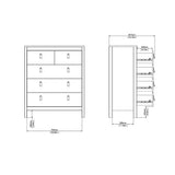 Barcelona Chest 3+2 Drawers in Matt Black
