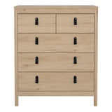 Barcelona Chest 3+2 Drawers in Jackson Hickory Oak