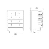 Barcelona Chest 3+2 Drawers in Cashmere