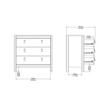 Barcelona Chest 3 Drawers in White