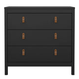 Barcelona Chest 3 Drawers in Matt Black
