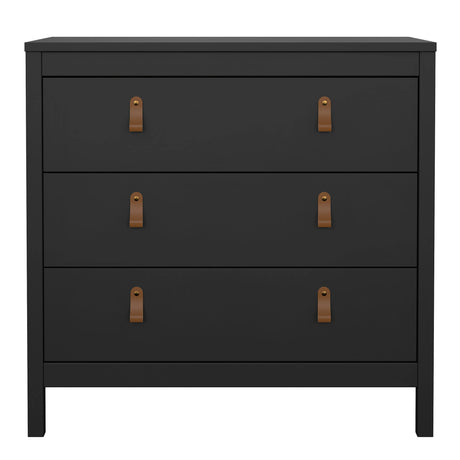Barcelona Chest 3 Drawers in Matt Black