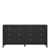 Barcelona Double Dresser 4+4 Drawers in Matt Black