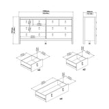 Barcelona Double Dresser 4+4 Drawers in Cashmere