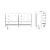 Barcelona Double Dresser 4+4 Drawers in Cashmere