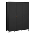 Barcelona Wardrobe with 3 Doors in Matt Black
