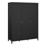 Barcelona Wardrobe with 3 Doors in Matt Black