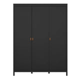 Barcelona Wardrobe with 3 Doors in Matt Black