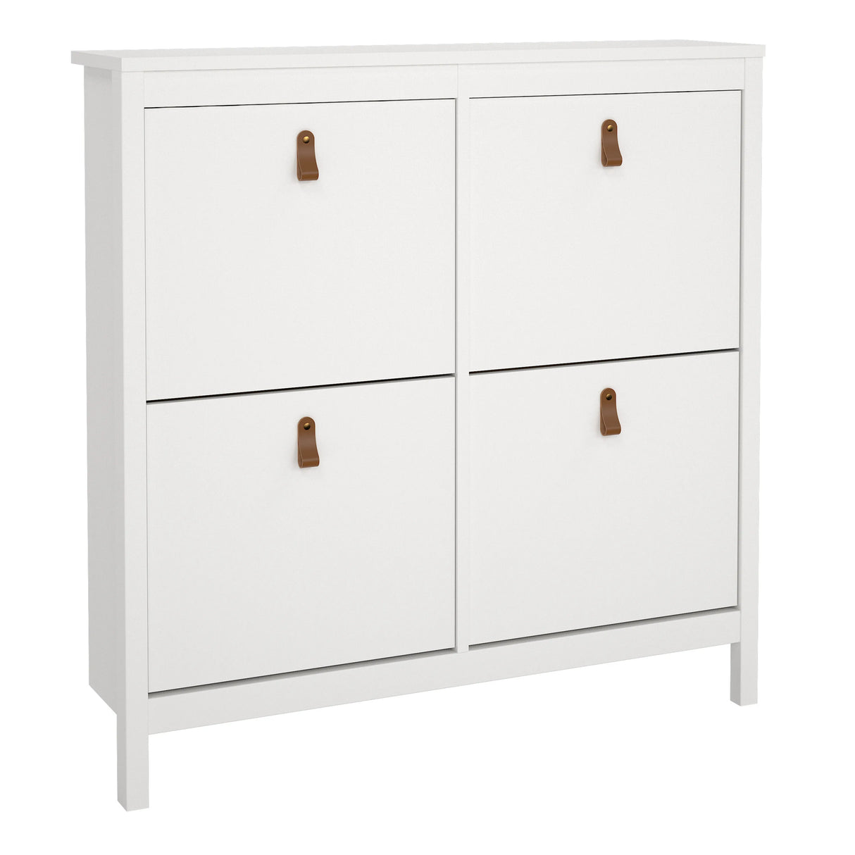 Barcelona Shoe Cabinet 4 Flip Down Doors in White