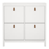 Barcelona Shoe Cabinet 4 Flip Down Doors in White