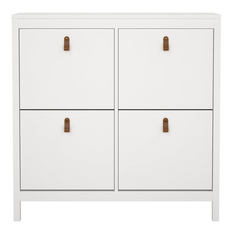 Barcelona Shoe Cabinet 4 Flip Down Doors in White