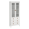 Barcelona China Cabinet 2 Glass Doors with 3 Drawers in White