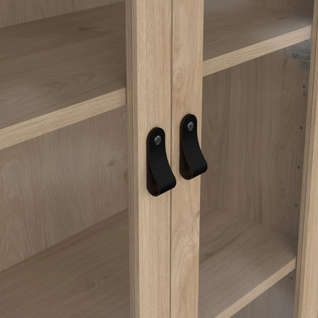 Barcelona China Cabinet 2 Glass Doors with 3 Drawers in Oak