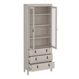 Barcelona China Cabinet 2 Glass Doors with 3 Drawers in Cashmere