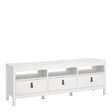 Barcelona TV Unit 3 Drawers in White