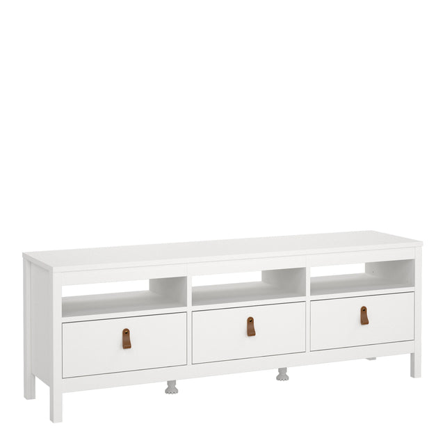 Barcelona TV Unit 3 Drawers in White