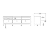 Barcelona TV Unit 3 Drawers in White