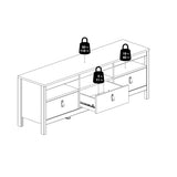 Barcelona TV Unit 3 Drawers in White