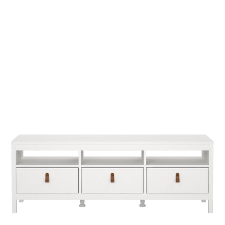 Barcelona TV Unit 3 Drawers in White