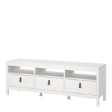Barcelona TV Unit 3 Drawers in White