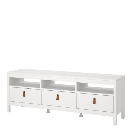 Barcelona TV Unit 3 Drawers in White