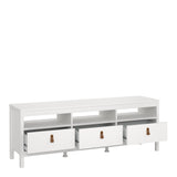 Barcelona TV Unit 3 Drawers in White