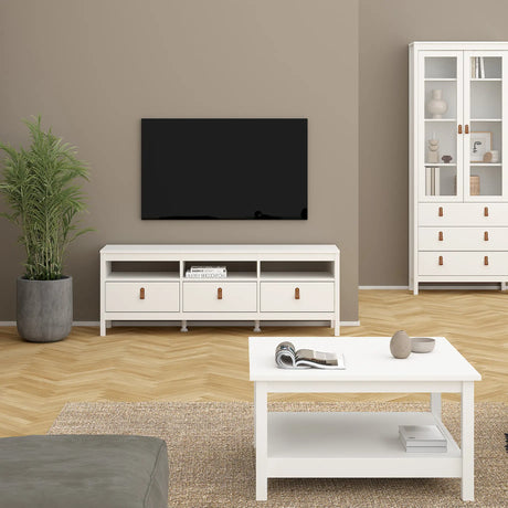 Barcelona TV Unit 3 Drawers in White