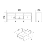 Barcelona TV Unit 3 Drawers in Cashmere