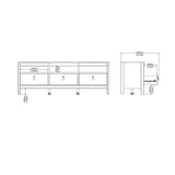 Barcelona TV Unit 3 Drawers in Cashmere