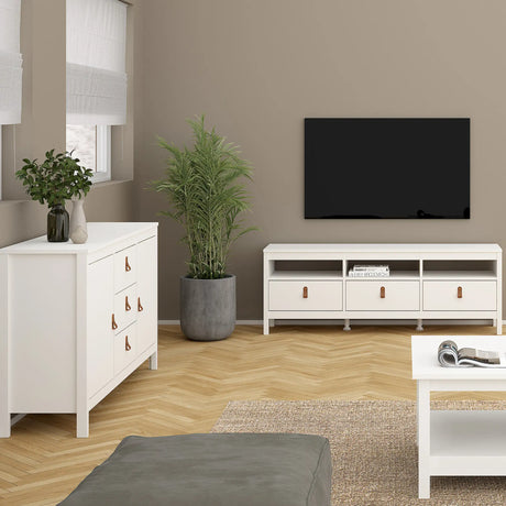 Barcelona Sideboard 2 Doors + 3 Drawers in White