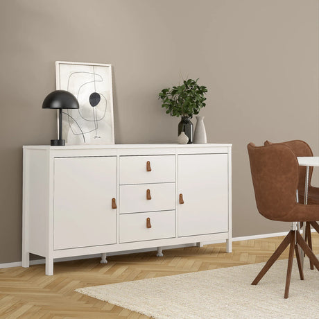 Barcelona Sideboard 2 Doors + 3 Drawers in White