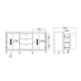 Barcelona Sideboard 2 Doors + 3 Drawers in Matt Black