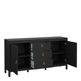 Barcelona Sideboard 2 Doors + 3 Drawers in Matt Black
