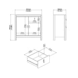 Barcelona Sideboard 2 Doors 1 Drawer in White