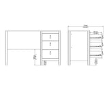 Barcelona Desk 3 drawers Matt Black