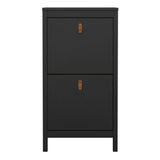 Barcelona Shoe Cabinet 2 Flip Down Doors in Matt Black
