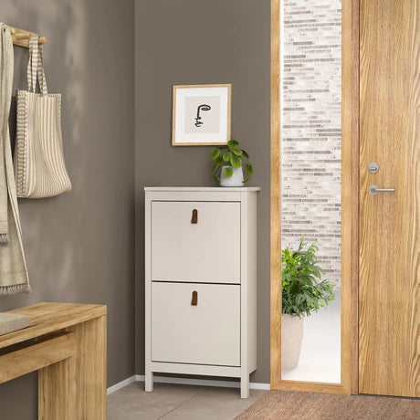Barcelona Shoe Cabinet 2 Flip Down Doors in Cashmere