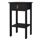 Barcelona Bedside Table with 1 Drawer, in Matt Black