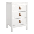 Barcelona Bedside Table 3 Drawers in White