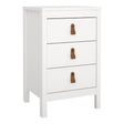 Barcelona Bedside Table 3 Drawers in White