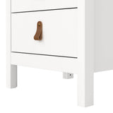 Barcelona Bedside Table 3 Drawers in White