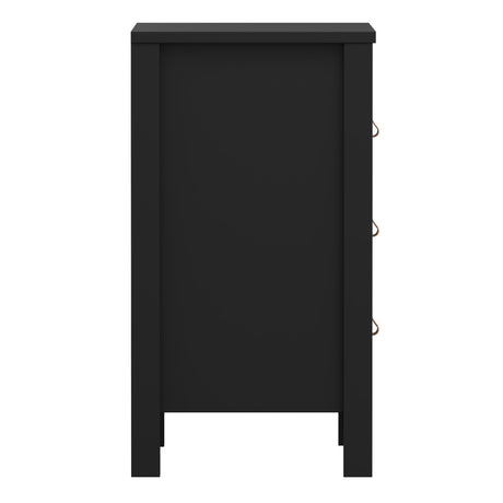 Barcelona Bedside Table 3 drawers in Matt Black