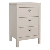 Barcelona Bedside Table 3 Drawers in Cashmere
