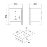 Barcelona Package - Bedside Table 2 drawers + Chest 3+2 drawer + Wardrobe with 2 doors in Matt Black
