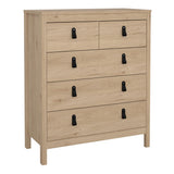 Barcelona Bedroom Package 2 Drawer Bedside 5 Drawer Chest 2 Door Wardrobe in Jackson Hickory Oak
