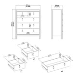 Barcelona Bedroom Package 2 Drawer Bedside 5 Drawer Chest 2 Door Wardrobe in Jackson Hickory Oak
