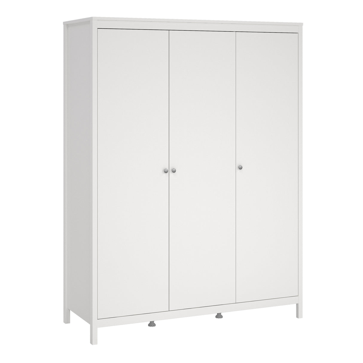Madrid Package - Bedside Table 2 drawers + Chest 3+2 drawer + Wardrobe with 3 doors in White