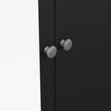 Madrid Wardrobe with 1 Door 1 Mirror Door 2 Drawers Matt Black