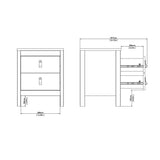 Madrid Bedside Table 2 Drawers in Matt Black