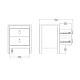 Madrid Bedside Table 2 drawers in Jackson Hickory Oak